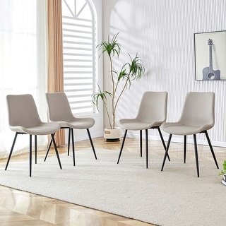 Modern Dining Room Kitchen Dining Chair with Black Metal Legs