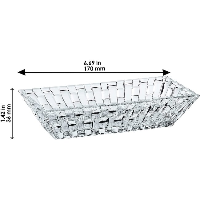 Nachtmann Set of 2 Bossa Nova Rectangular Bowls - 3 1/3 x 6 2/3 inch
