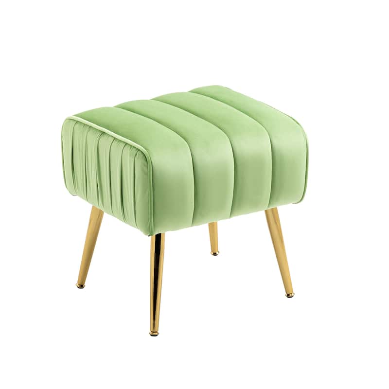 Velvet Accent Chair with Ottoman
