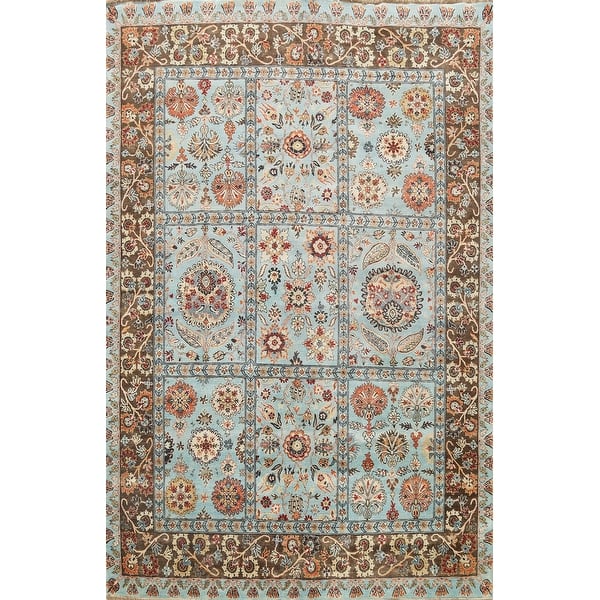 slide 2 of 19, Floral Garden Design Tabriz Oriental Area Rug Wool Handmade Carpet - 7'11" x 9'11"