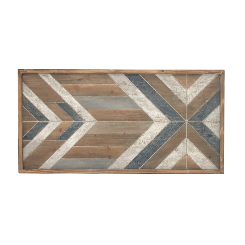 Multi Colored Wooden Handmade Southwestern Geometric Home Wall Decor