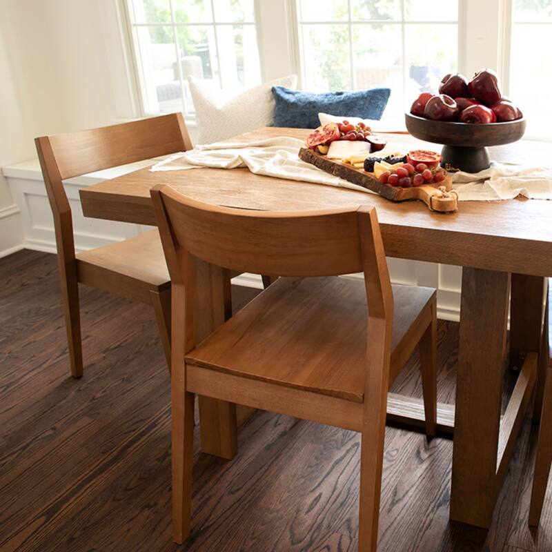 Plank and Beam Modern Solid Wood Dining Chair - Set of 2