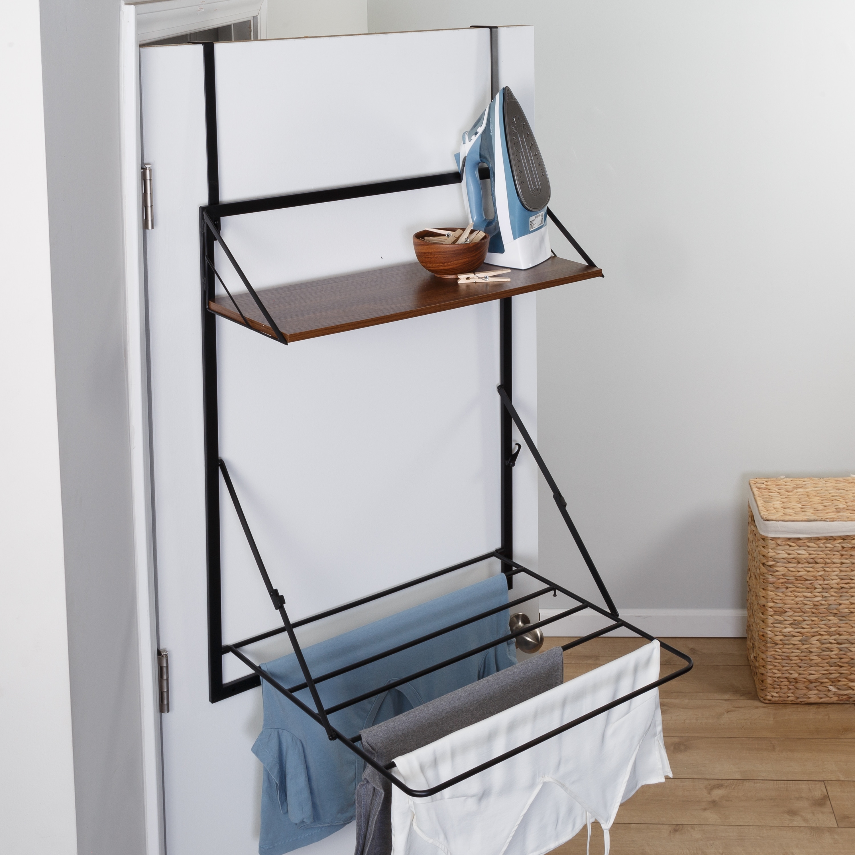 Fold down wall drying rack hotsell