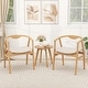 preview thumbnail 4 of 8, Gymax Set of 2 Leisure Bamboo Armchair Accent Chair w/ Curved Back &