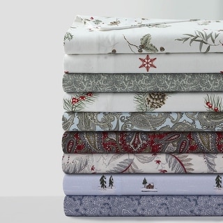Portuguese Printed Cotton Flannel Extra Deep Pocket Sheet Set