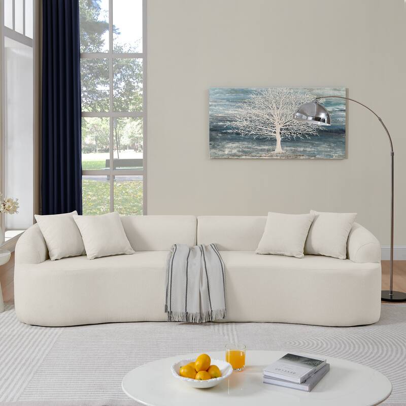 GDFStudio - Ami Curved Compressed Modular Sectional Sofa in Lamb's Wool Fabric