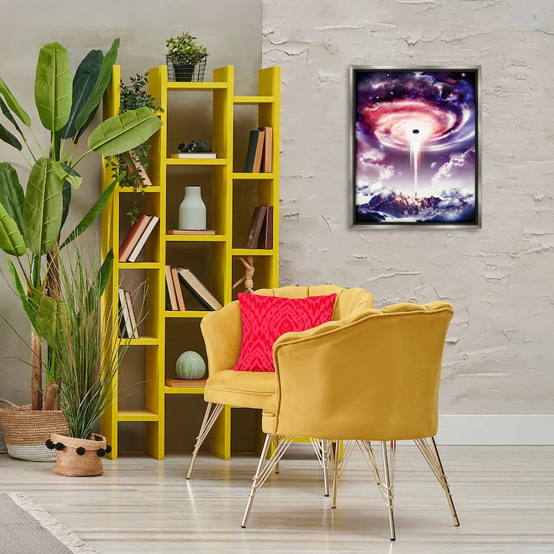 Stupell Surreal Space Nebula Rays Framed Floater Canvas Wall Art Design By Barrett Biggers