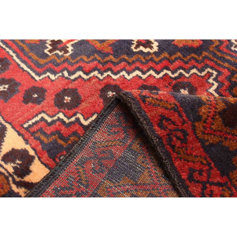 ECARPETGALLERY Hand-knotted Teimani Dark Red Wool Rug - 3'7 x 6'8