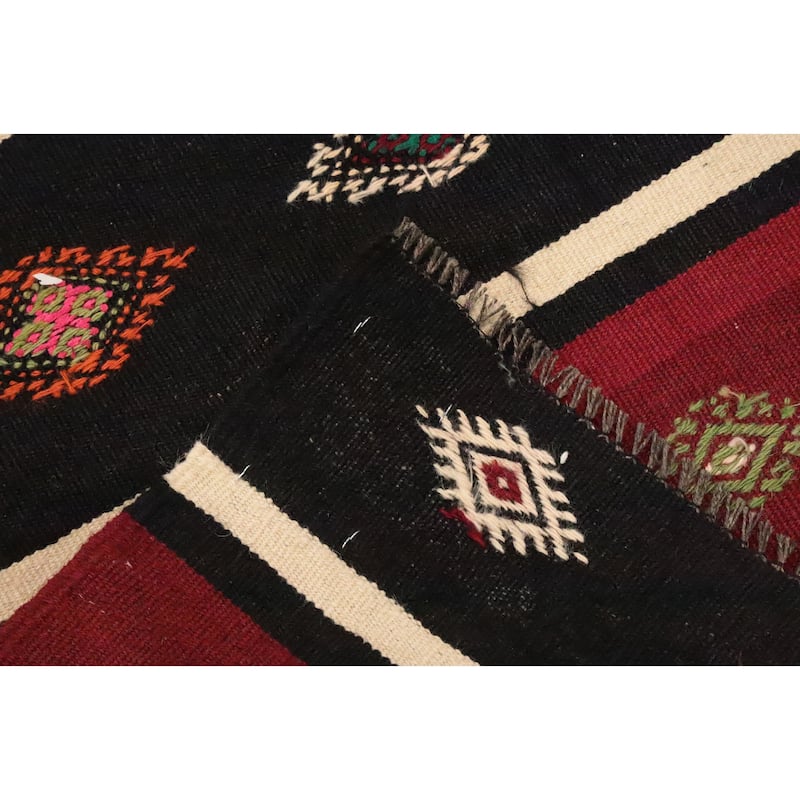 Hand Woven Oriental 100% Wool Carpet Southwestern Tribal Red Kilim Area Rug - 10' 2'' X 5' 10''