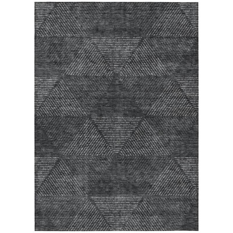 Machine Washable Indoor/ Outdoor Chantille Contemporary Prism Rug