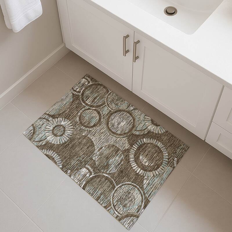 Machine Washable Indoor/ Outdoor Modern Grover Chantille Rug