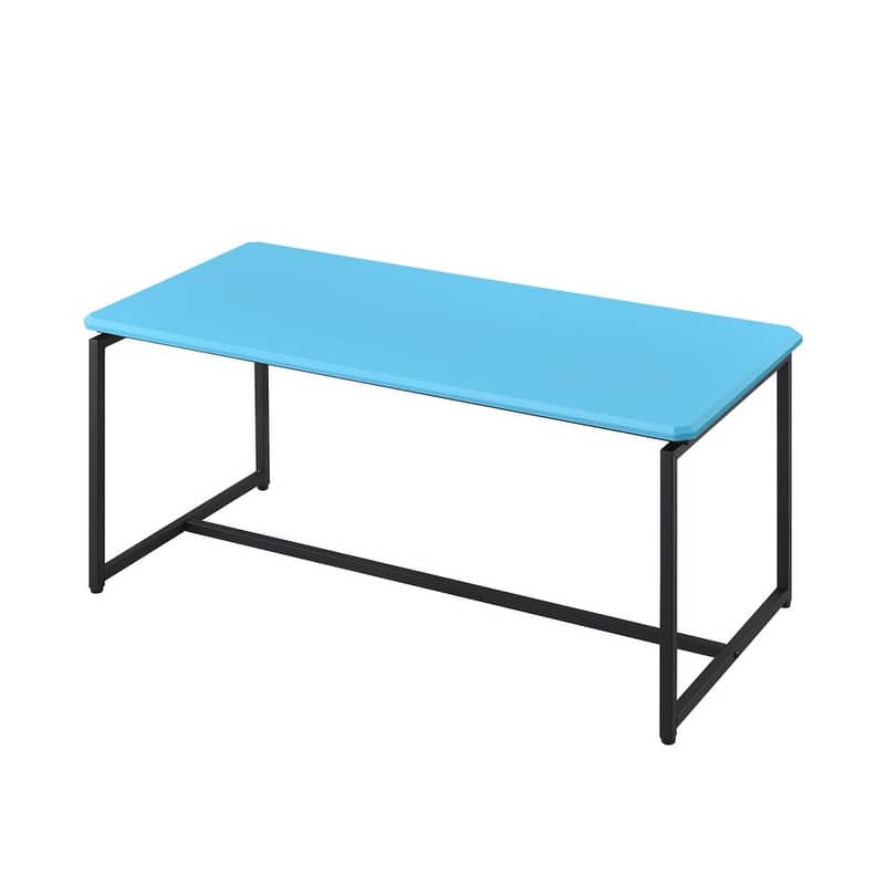 GT 3-Piece Carbon Fiber Coffee Table and End Table Set, 39.5” Rectangular Coffee Table with 2 End Tables, Metal Frame