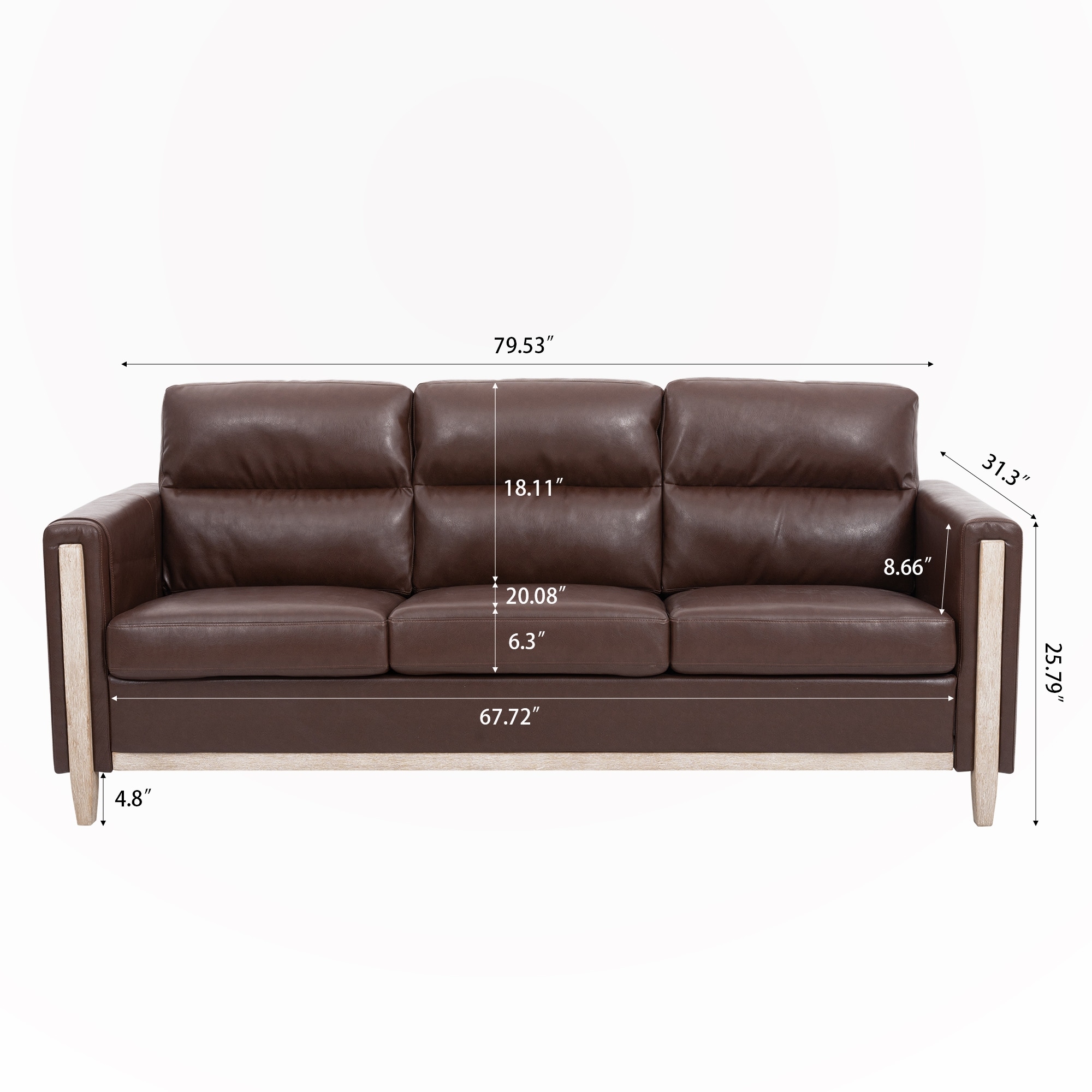 Three seater on sale sofa wooden