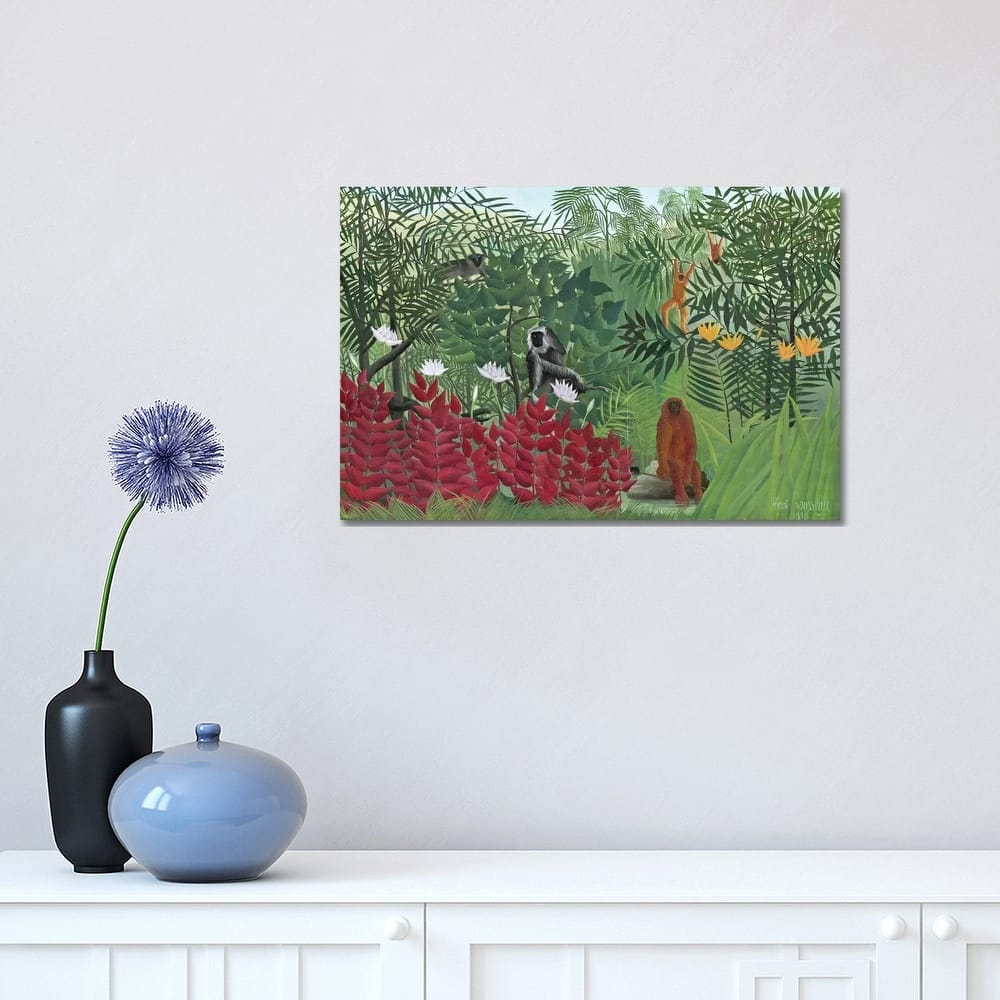 iCanvas "Tropical Forest With Monkeys, 1910" by Henri Rousseau Canvas Print