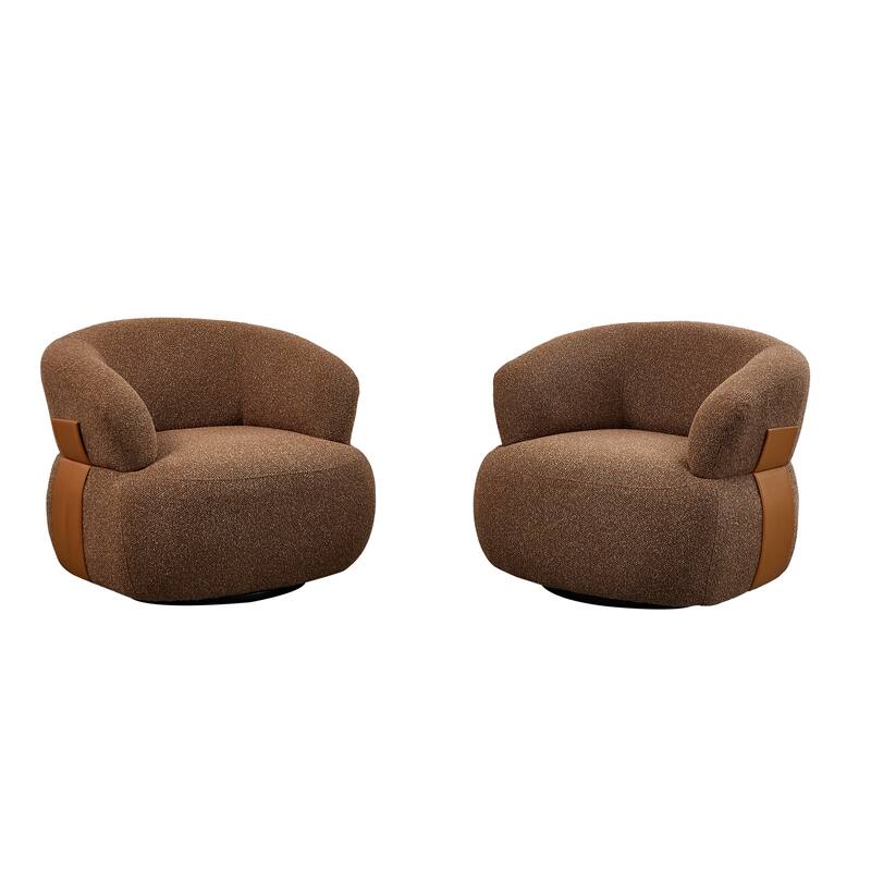 Kieon 33"W 360 Swivel Barrel Chair Modern Accent Chair Set of 2