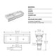 preview thumbnail 4 of 7, 48-Inch Bathroom Dual Basin Trough Sink with Towel Racks - 47.8" x 16.5" x 5.7"