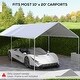preview thumbnail 5 of 5, GDFStudio - Outdoor 9.6'x19.5' Easy-Install PE Carport Canopy Cover with UV Resistant & 48 Ball Bungee Cords