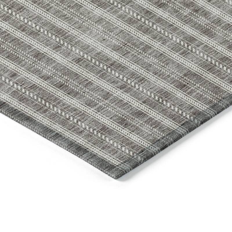 HomeRoots Striped Transitional Rectangle Outdoor Rug