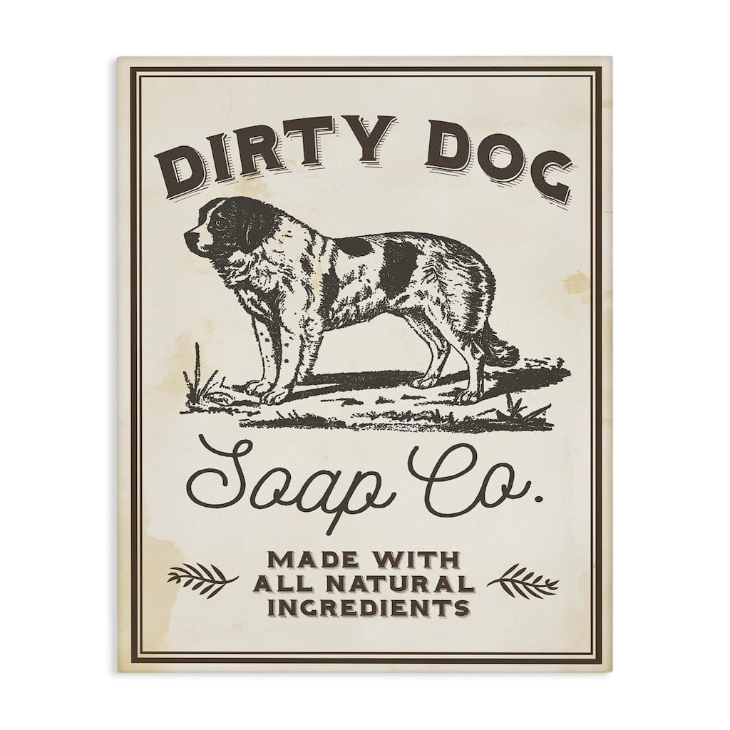 Stupell Dirty Dog Soap Co Vintage Sign Stretched Canvas Wall Art