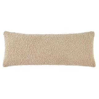 HiEnd Accents Teddy Textured Boucle Decorative Lumbar Pillow with Down Insert, 14" x 36"