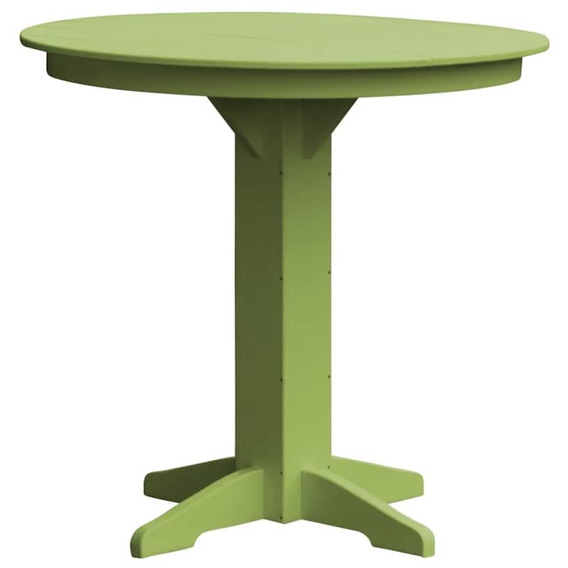 Poly Lumber Round Bar Table - 44" - Tropical Lime