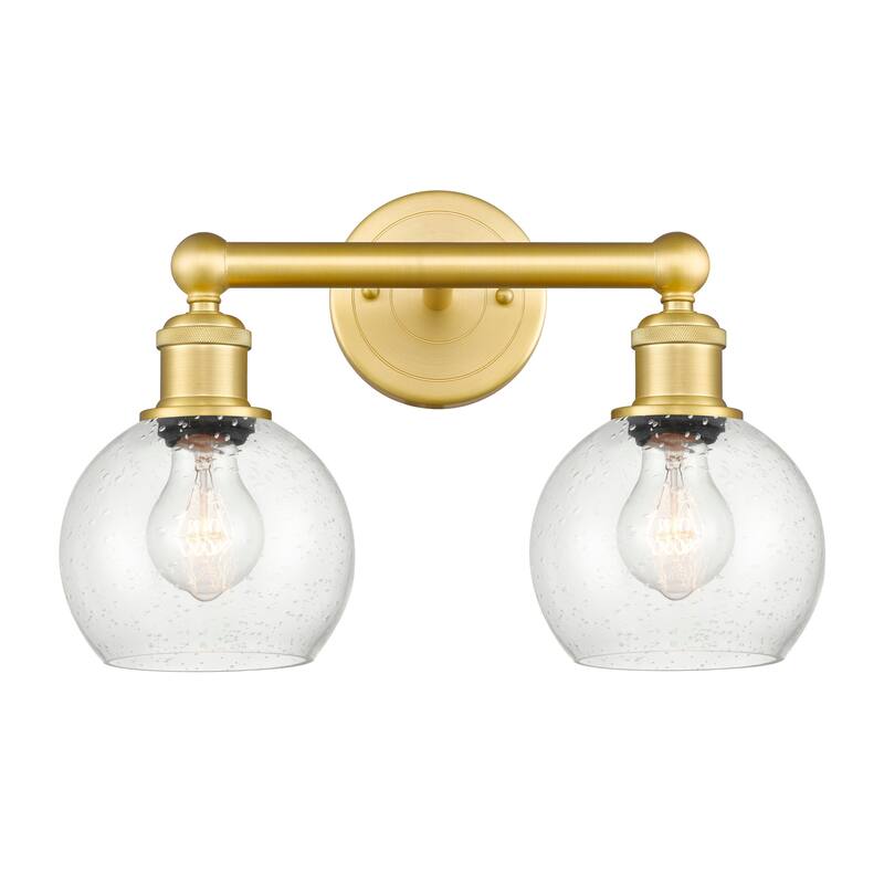 Innovations Lighting 616-2W-11-15 Athens Vanity Athens Deco Swirl 2 - Satin Gold / Seedy