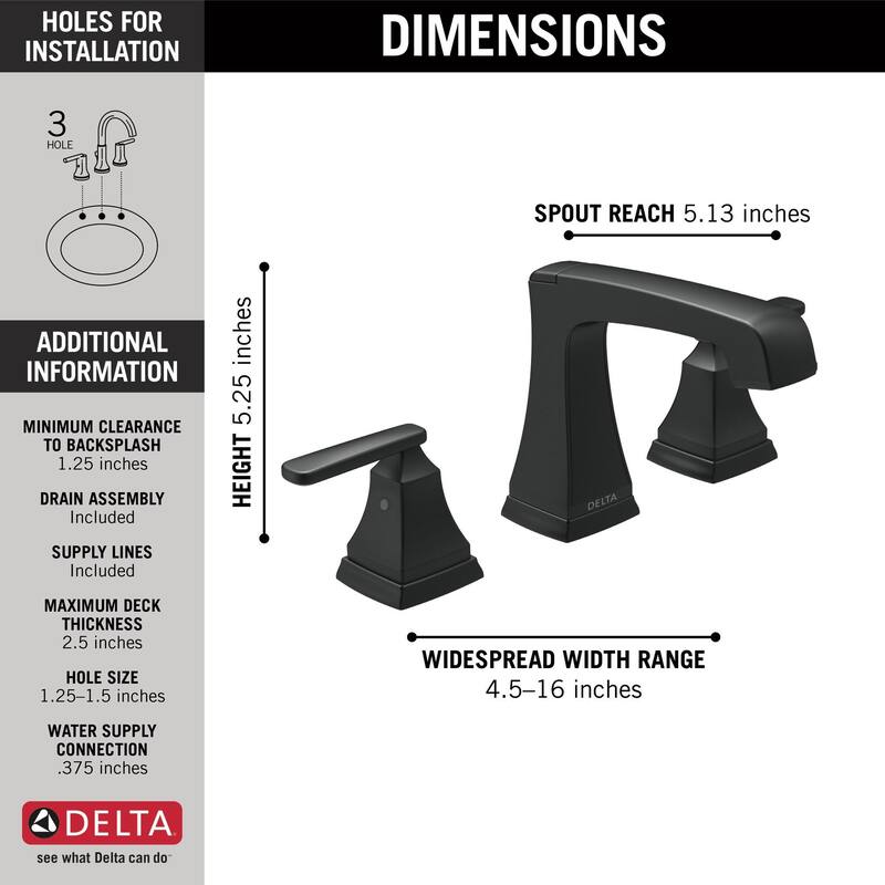 Delta Ashlyn 1.2 GPM Widespread Bathroom Faucet with Pop-Up Drain