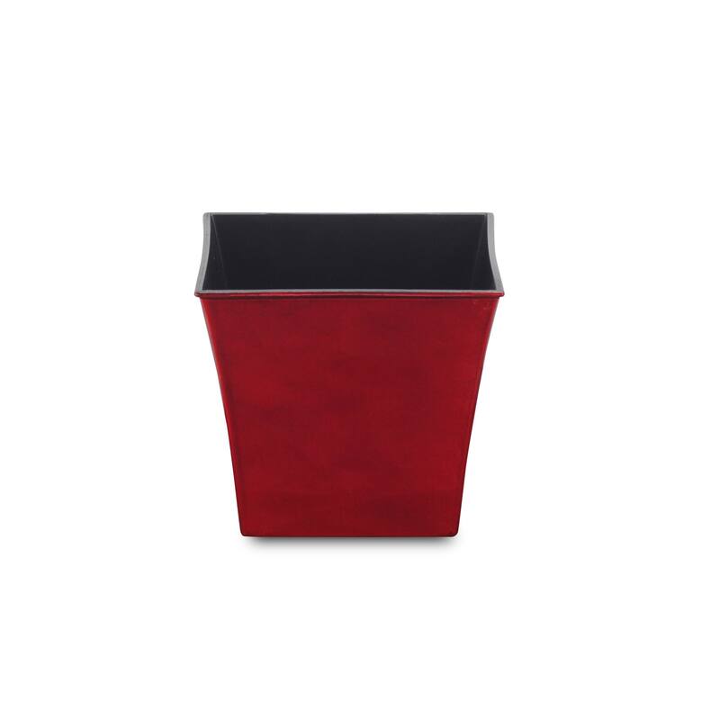 HomeRoots 7" Red Recycled Plastic Indoor Outdoor Rectangular Pot Planter