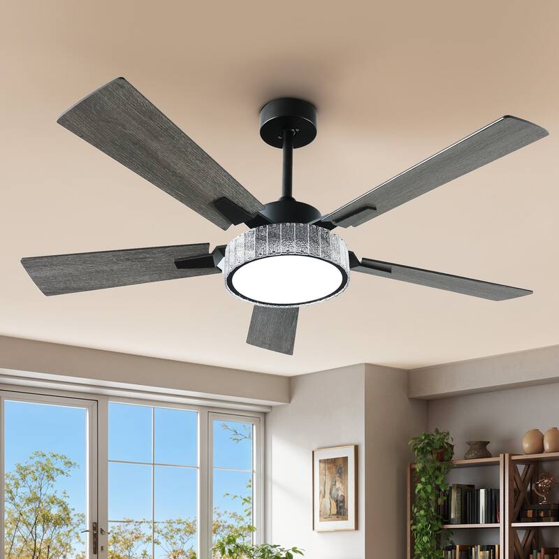 Moasis 52 Inch Crystal Ceiling Fans with Lights and Remote Control - 52 Inches