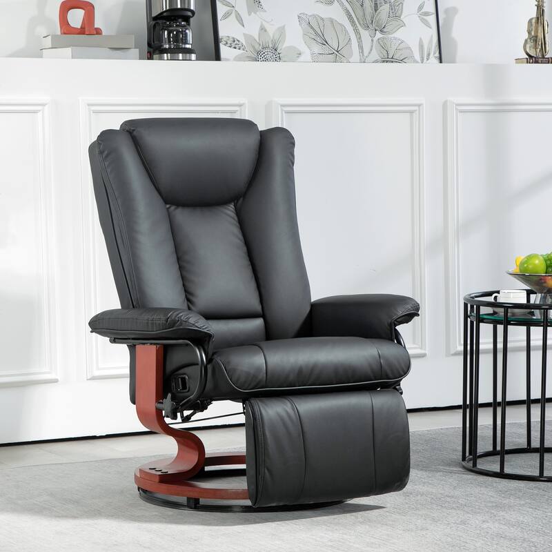 Manual recliner in PU leather swivels
