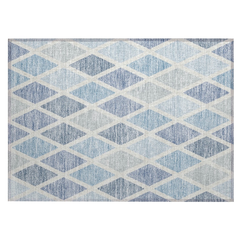 Machine Washable Indoor/ Outdoor Chantille Prism Diamond Rug