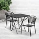 preview thumbnail 22 of 23, 28'' Square Indoor-Outdoor Folding Patio Table Set with 2 Round Back Chairs Black