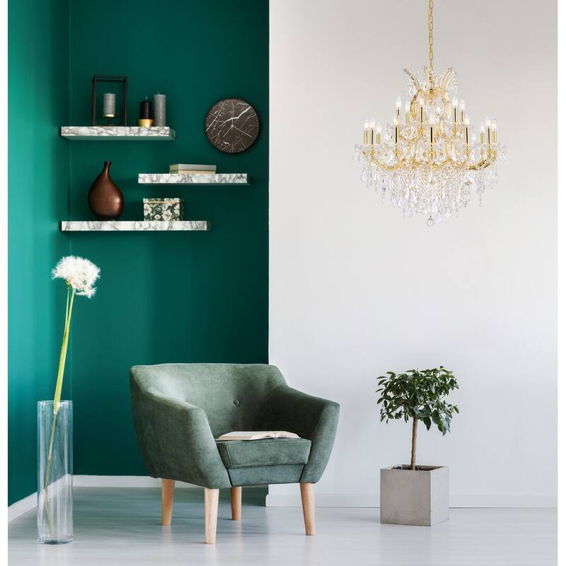 Fleur Illumination Collection Chandelier D:30in H:28in Lt:19 Gold Finish