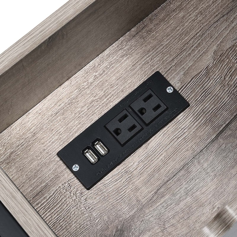Carbon Loft Ehrlich Flip-top End Table with Charging Station