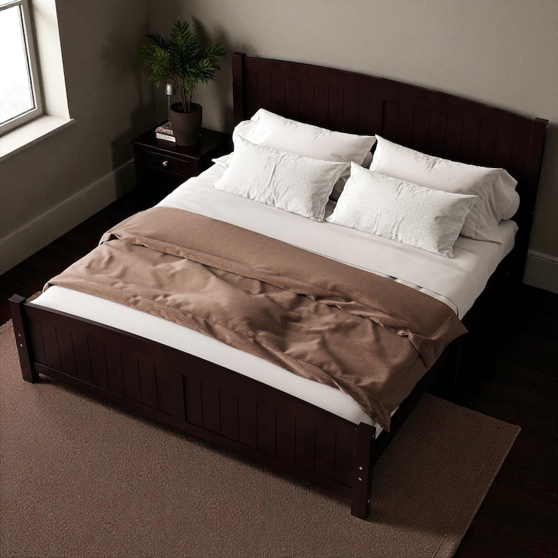 Solid Wood Platform Bed Frame with Support Slats, Strong Structure, No Box Spring Needed Modern Bedroom Furniture