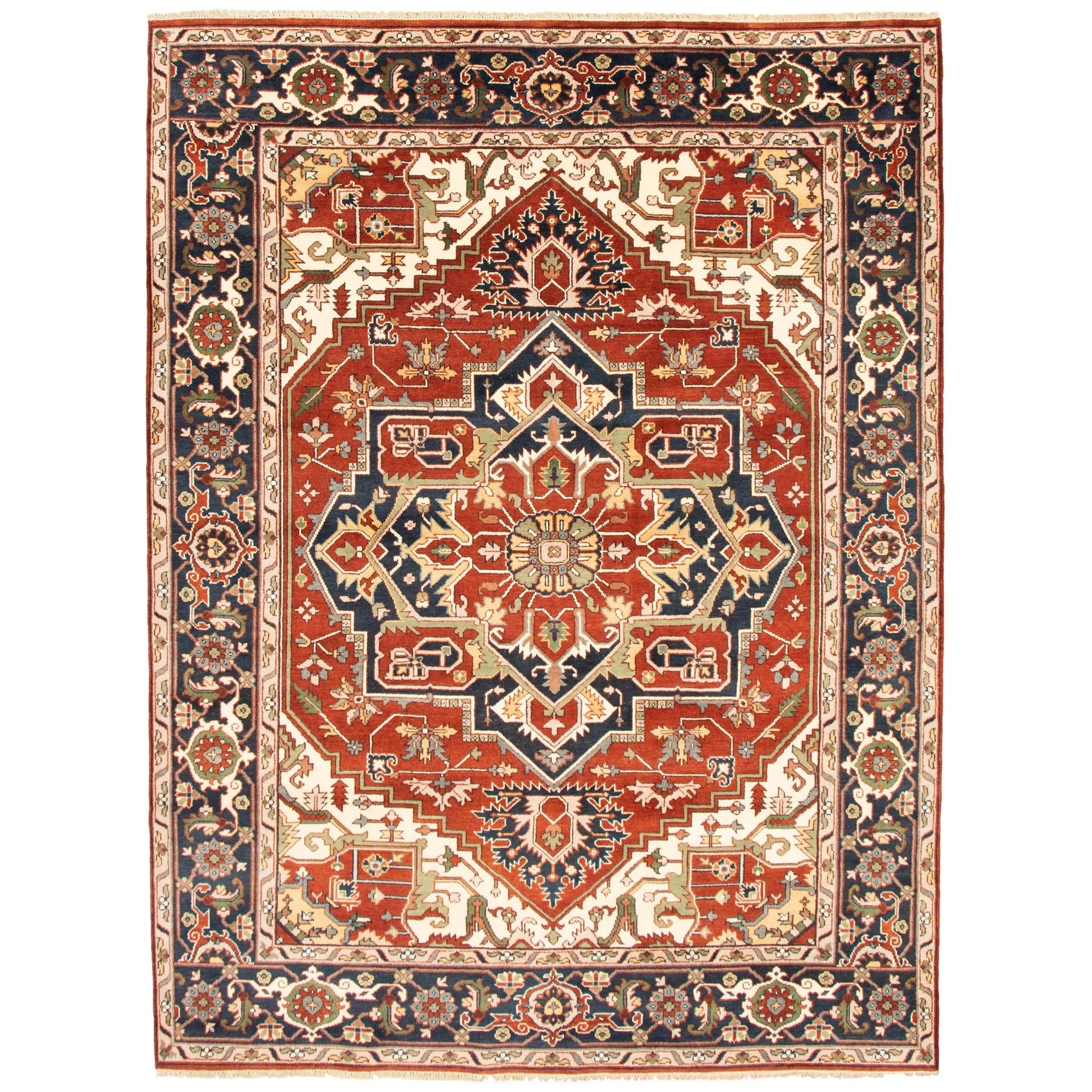 Hand-knotted  Carpet 7'10" x 9'10" Serapi Heritage I Traditional Wool Rug 