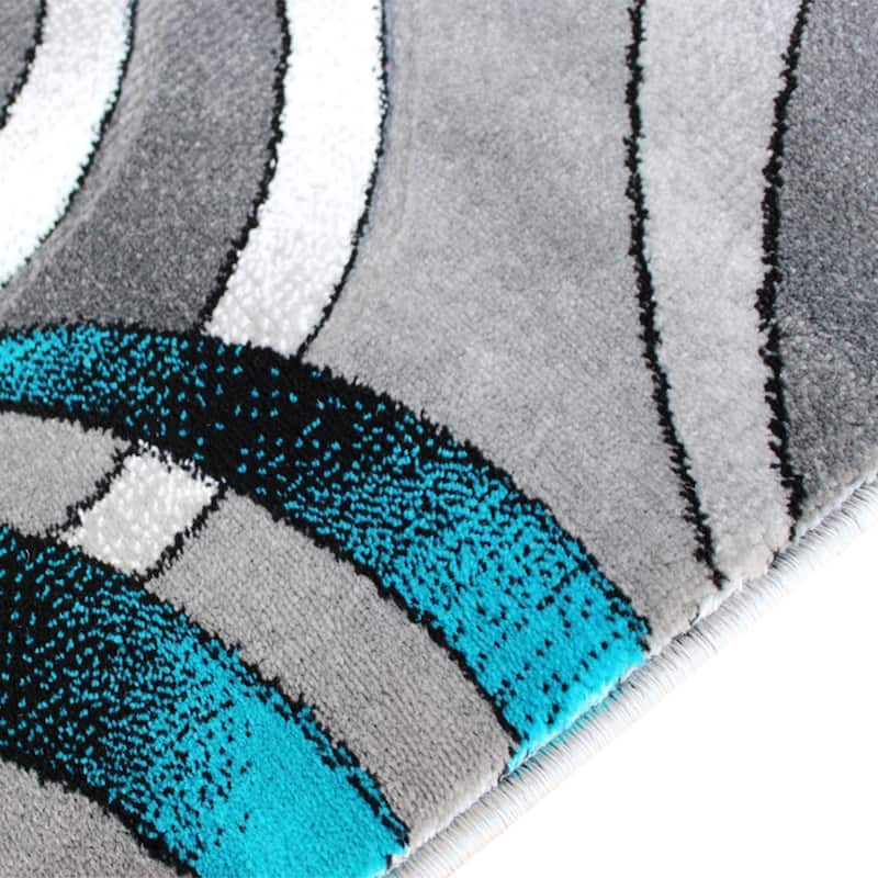Modern Spiral Patterned Olefin Indoor Area Rug
