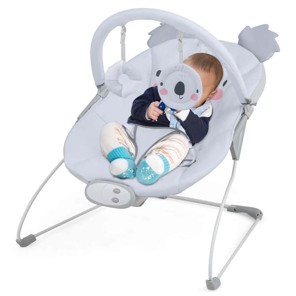 slide 2 of 7, Costway Portable Baby Bouncer Vibration Infant Rocker Seat with - See Details Grey - See Details