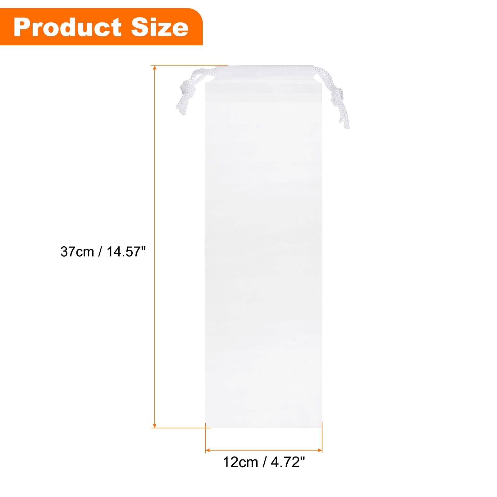 Umbrella Bags Folding Wet Umbrella Sleeves with Drawstring - White