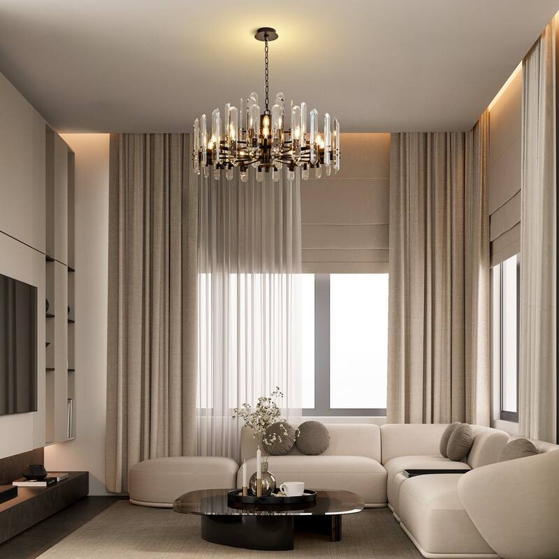 KAYLA 54in Modern Luxury Crystal Chandelier Lighting - LED Ceiling Light Fixture