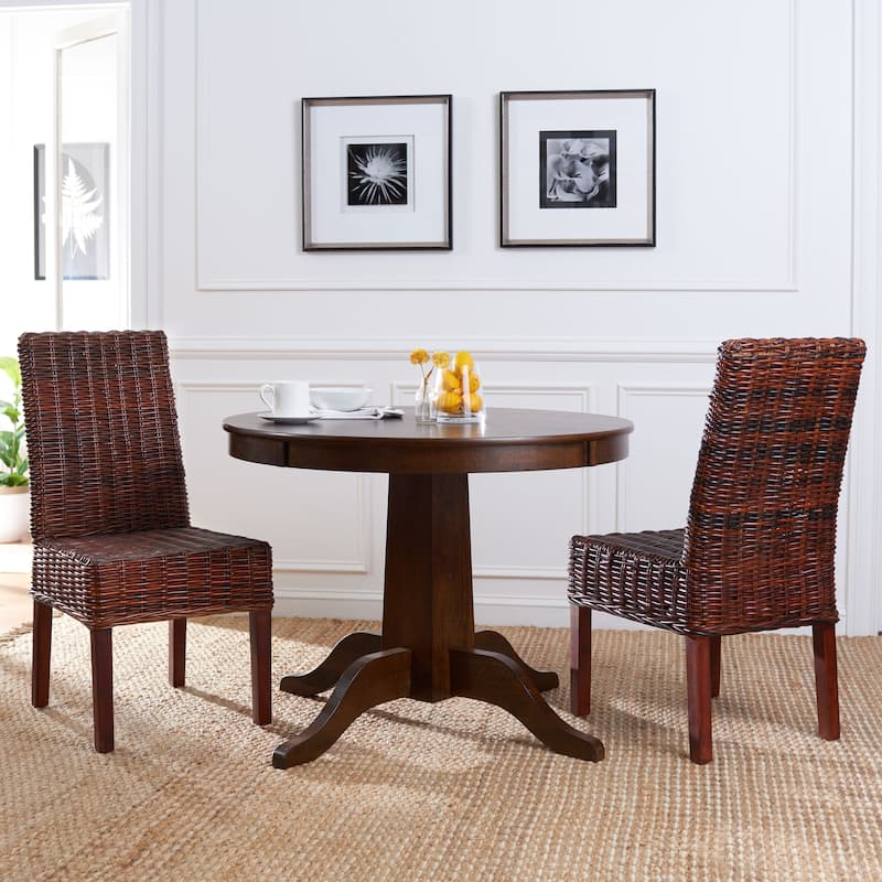 SAFAVIEH Marcy Brown Side Chair (Set of 2) - 18.1" W x 19.7" L x 39" H - 19"W x 22"D x 39"H - Antique Walnut