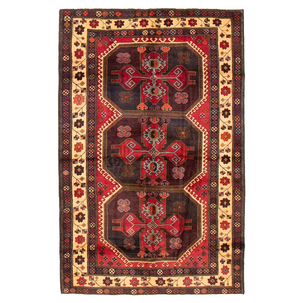Teimani Red Rug 4'3" x 6'7" - 4'3 x 6'7