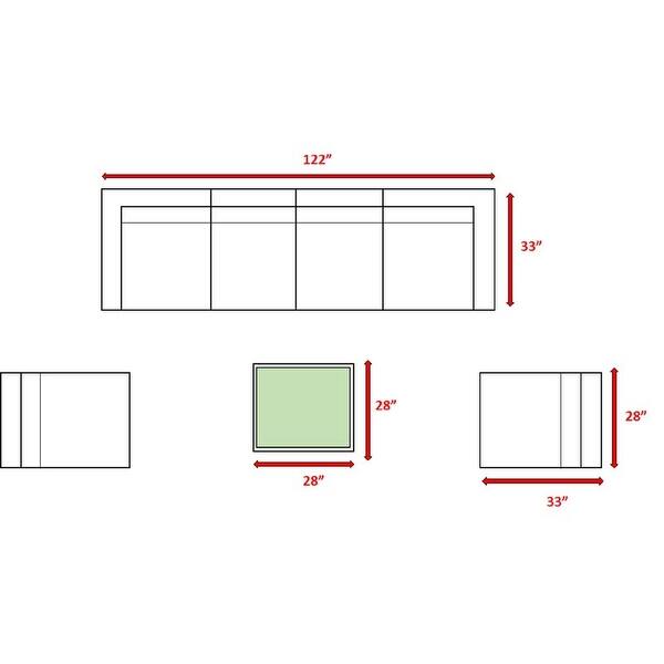 7 Piece Rattan Sectional Seating Group with Cushions Bed Bath
