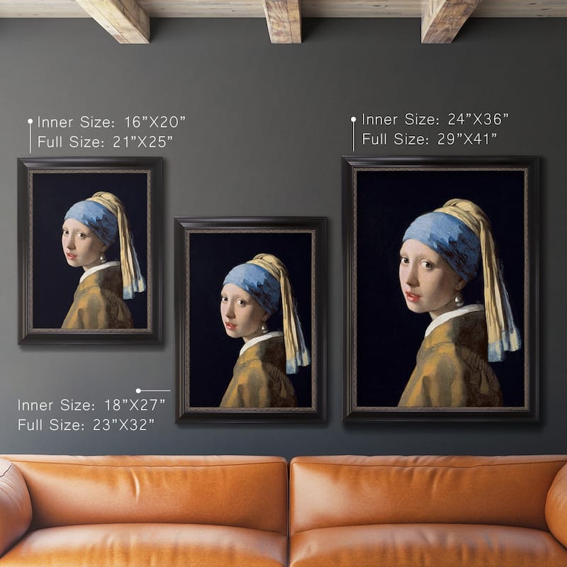 Girl with a Pearl Earring Premium Framed Canvas- Ready to Hang
