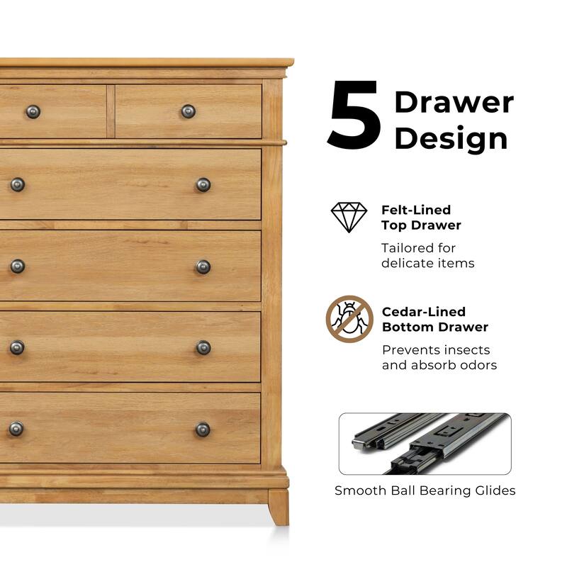 Furniture of America Wellington Farmhouse Natural Oak 6-Piece Wood Kids Bedroom Set