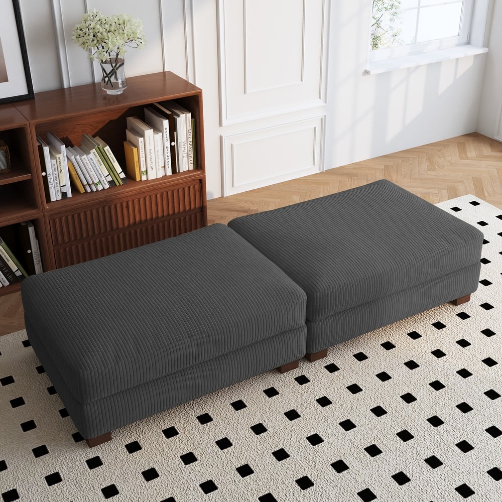 Modern Rectangular Ottoman Foot Rest Stool for Couch