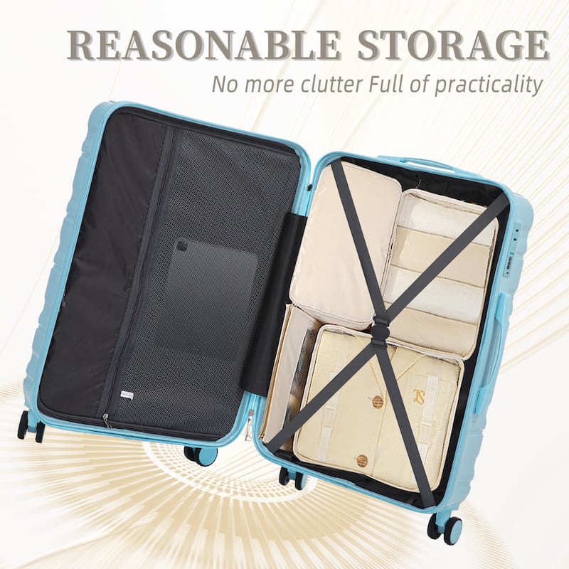 3PCS ABS Carry on Suitcase with Combination Lock
