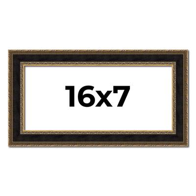 16x7 Frame Gold Antique Vintage Sold Wood Picture Frame | 1.75 Inch