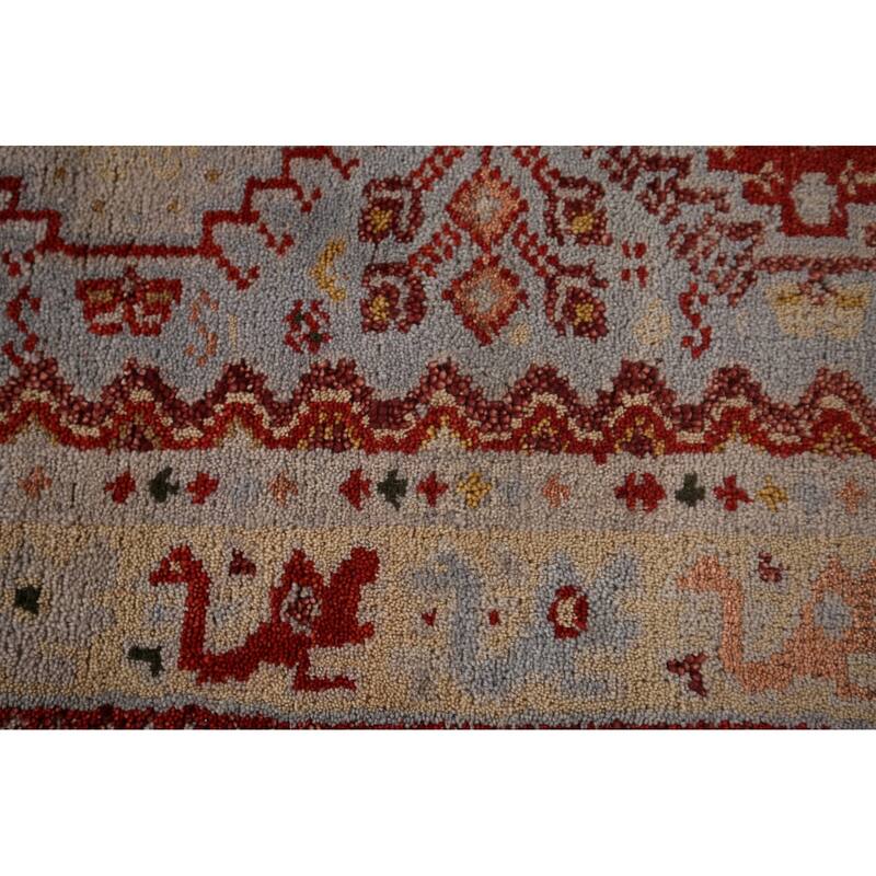 Geometric Heriz Serapi Oriental Runner Rug Handmade Wool Carpet - 2'7"x 7'11"