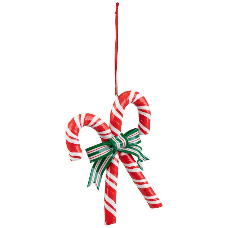 Candy Cane Christmas Ornament - 5.25" - Red and White